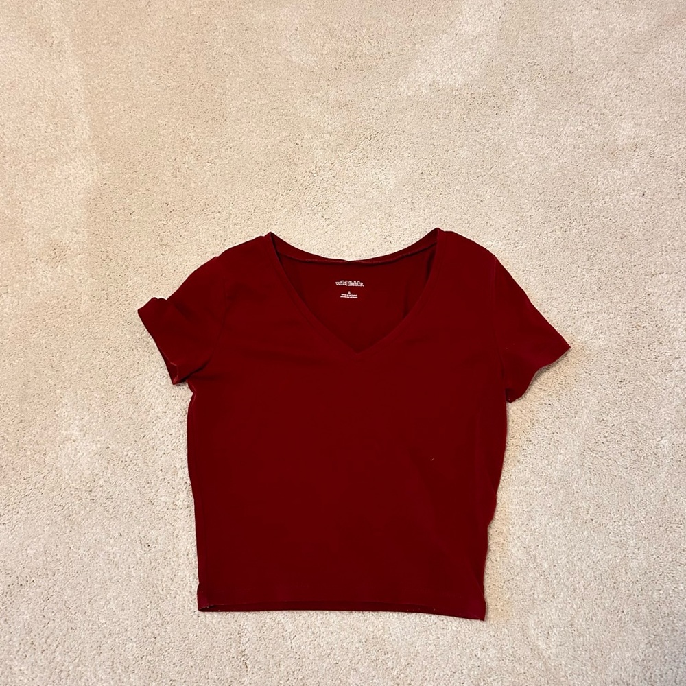 Dark Red V-Neck Tshirt